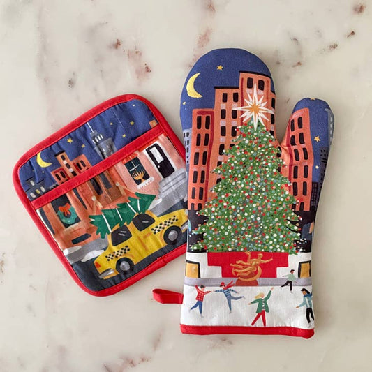 Rockefeller Oven Mitt & Pot Holder Set